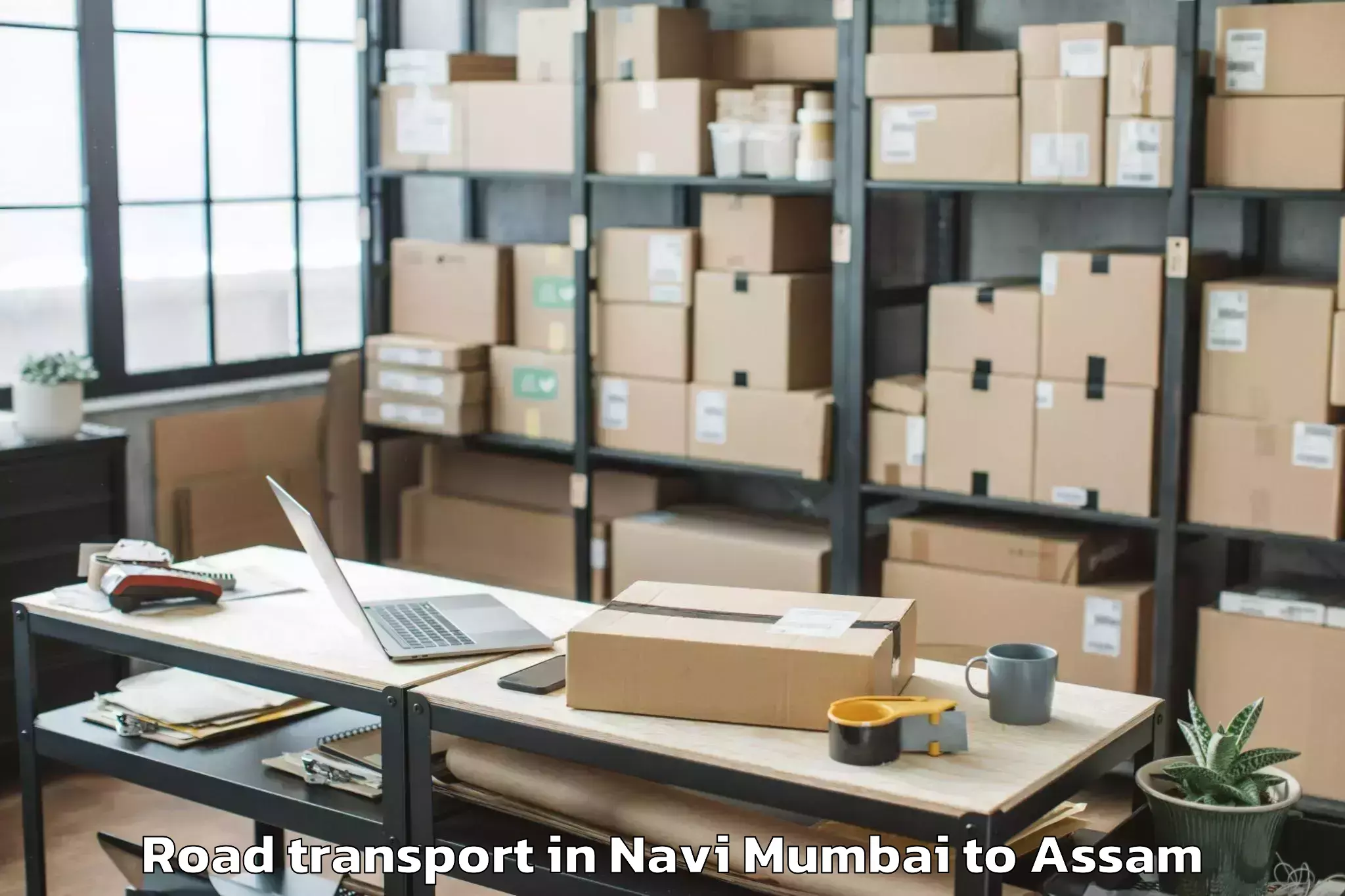 Top Navi Mumbai to Dergaon Road Transport Available